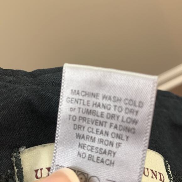 PRAIRIE UNDERGROUND DENIM GIRDLE LEGGINGS JEANS BLACK FRONT ZIPPER STRETCH XS - Picture 6 of 7